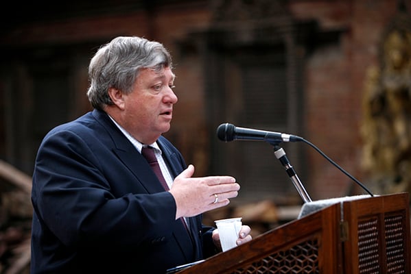 U.S. Ambassador Peter W. Bodde announces $ 320,000 to be given to the Ambassador's Fund for Cultural Preservation (AFCP) awards at Patan Museum on Friday. The grants will support structural assessments, stabilisation and restoration of historic sites in Lalitpur and Kathmandu that was damaged by the April 25 earthquake.