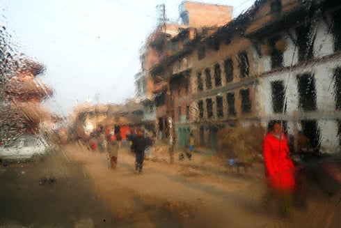 MORNING STROLL: People walking during early morning in Khokana, Lalitpur on Friday.