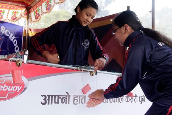 WASH AND CLEAN: Participants taking part in the UNICEF organized event on World Handwashing Day at Pulchowk Engineering Campus on Sunday.