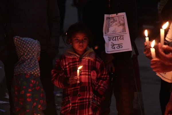 WAITING FOR JUSTICE: People lighting candles to pray for the health of the Adhikari couple, who have been on a hunger strike at Bir Hospital.