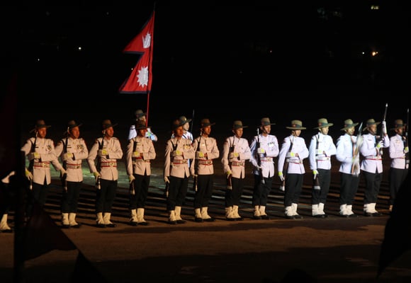 STANDING TALL: Army Day celebrations at Tundikhel on Thursday.