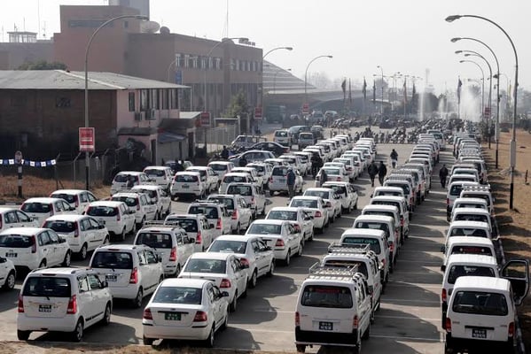 TAXI GALORE: 200 brand new pre-paid taxis brought by the Airport Passengers Transport Service Management at Tribhuvan International Airport on Sunday.