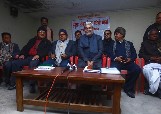 Madhesi negotiators organise a press conference in Kathmandu on Tuesday to accuse the Big Three parties of not showing flexibility in reaching a deal.