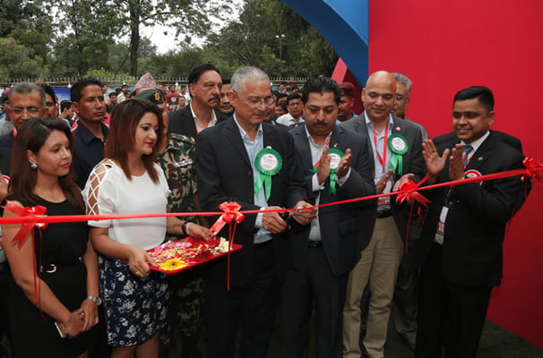 Minister for Physical Infrastructure and Transport Minister Bir Bahadur Balayar inaugurates the NADA Auto Show, 2017 in Bhrikutimandap on Tuesday.
