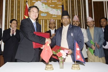 GOOD DEAL: Jiang Zengwei, Chinese vice-minister of commerce and Shanta Subedi, secretary of the ministry of finance, signed various agreements at Singha Darbar on Tuesday.