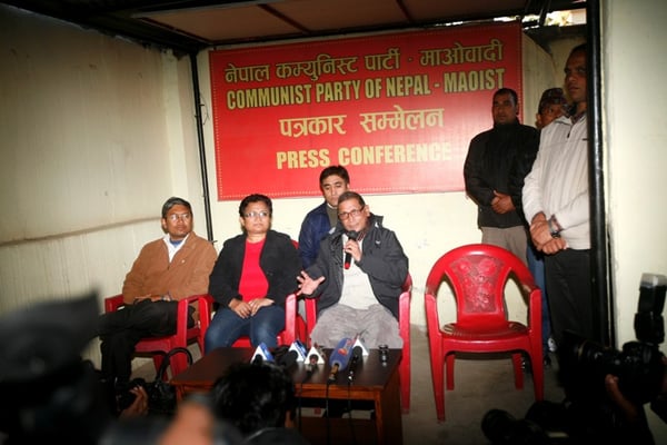 BECAUSE: CPN-M Chairman Mohan Baidya says his party will not end their general strike despite the Supreme Court's orders, at Buddhanagar on Friday.