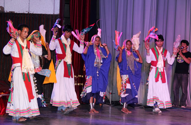 LET'S DANCE : Performers showcase traditional Tharu dance at the inauguration of National Music and Theatre Festival at Nepal Academy on Sunday.