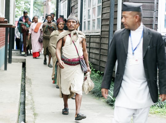 Leaders of the Raute community, assisted by three NGOs, entered Singha Darbar, met Constituent Assembly (CA) Chair Shubas Nembang and submitted their feedback on the draft constitution on Friday.