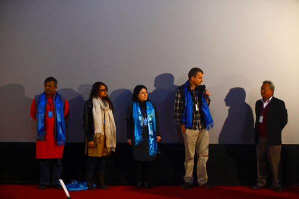 The 13th Kathmandu International Film Festival (KIMFF) began in Kathmandu on Thursday with the screening of 'Bhagyale Bachekaharu (Nepal Earthquake: Heroes, Survivors and Miracles)'. Jury members Premendra Nath Mazumder, Namrata Rao, Eun-young Kim and Ed Douglas with KIMFF Chair Basanta Thapa (from left to right) at the inauguration ceremony.