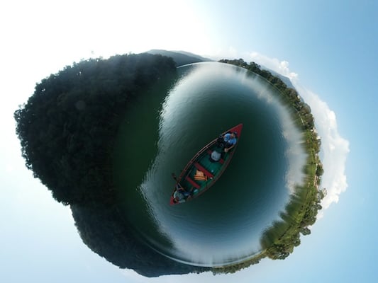 A 360° image of Fewa lake in Pokhara as seen on Sunday.