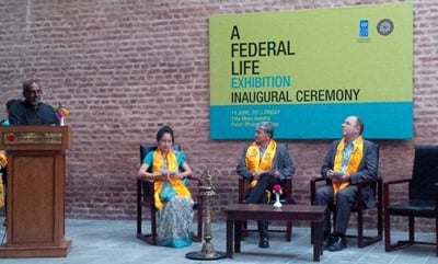 PERSPECTIVES: UNDP Country Dir Shoko Noda, KU Vice-chancellor Ram Makaju, and Swiss ambassador to Nepal Thomas Gass during the launch of 'A Federal Life' at Patan on Thursday.