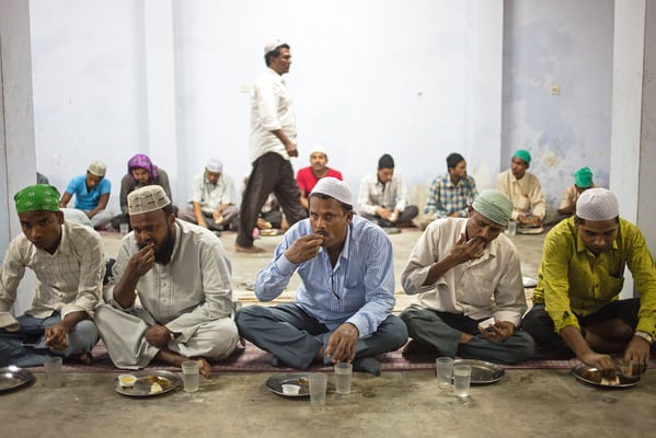 To mark the beginning of Ramadan, muslims break fast after 7.13pm in the Kashmiri Mosque at Durbar Marg on Monday.