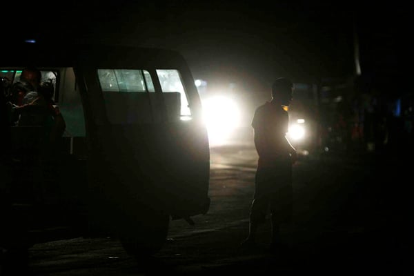 LAST CALL: A microbus awaits passengers on Saturday evening at Jawalakhel.