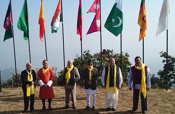 The Heads of States of SAARC countries arrive at Dhulikhel for a retreat on the second day of the summit on Thursday.