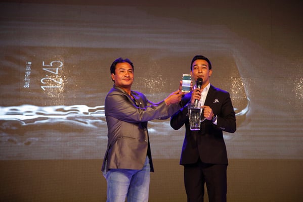 Bal Gopal Maharjan, head coach of the national football team at the launch of the new Samsung GalaxyS7 and Samsung Edge S7 at Hyatt Regency, Boudha on Wednesday.