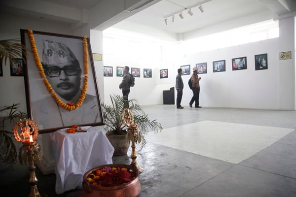 Visitors attend a photo exhibition depicting the life of late singer Narayan Gopal at Nepal Art Council on Tuesday. The exhibition, organised by Cultural Museum Nepal, marks the late singer's 25th memorial day.