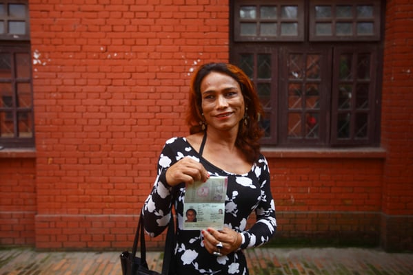37-year-old Monica Shahi from Kailali becomes the first transgender in Nepal to get a passport with category 'Others' on Monday.