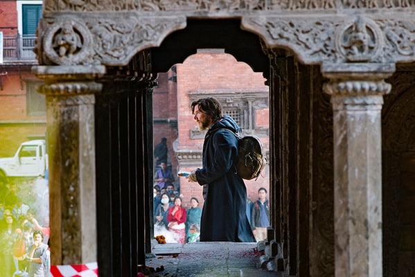 Hollywood actor Benedict Cumberbatch films on location for Marvel's upcoming movie "Doctor Strange" in Patan Darbar Square on Saturday.