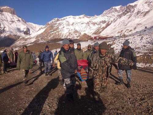 At least 29 people were killed, 10 of them foreigners when blizzards and avalanches swept the Annapurna region during peak trekking season. The Nepal Army has rescued 25.