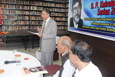 REMEMBERING BP: Indian Ambassador to Nepal Ranjit Rae speaks at the BP Koirala lecture series organised by BP Koirala Nepal-India Foundation to mark his birth centenary year on Monday.