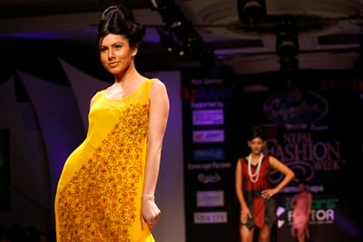ON THE CAT WALK: Models walking the ramp during TGIF's Nepal Fashion Week at Soaltee Hotel on Saturday night.