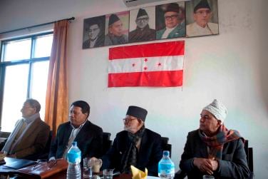 UNITED LEADERSHIP: Nepali Congress leaders represented by the party’s president Sushil Koirala speak about a national unity government under its leadership during the Committee meeting in Sanepa on Sunday.