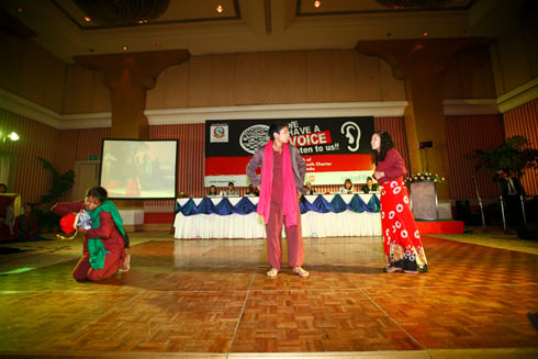 OUR TURN: Young people perform at the launch of the Nepal Youth and Adolescents Charter on Post MDG 2015 Framework on Monday.