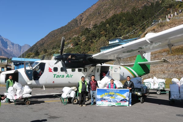 Tara Air with the help of Himalayan Club and Sagarmatha Pollution Control Committee airlifted 11,000 kg of non-biodegradable waste from Solukhumbu region as a part of their Corporate Social Responsibility program.