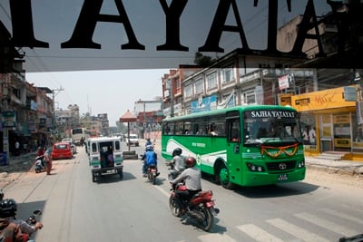 GOOD START: Shajha Yatayat bus service is formally inaugurated in different routes in Kathmandu on Saturday.