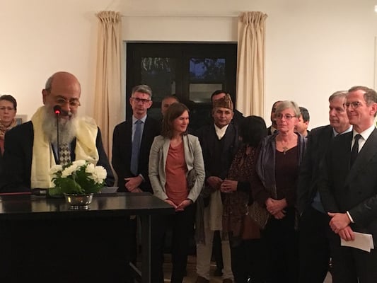 Israeli Ambassador Benny Omer at the International Holocaust Memorial Day commemoration hosted by German Ambassador Roland Schafer (far right) in the presence of the UN resident coordinator, the EU envoy and the Chair of the National Human Rights Commission on Tuesday in Kathmandu.