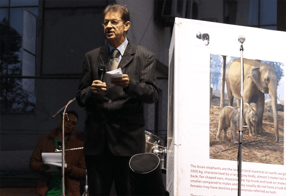French Ambassador to Nepal, Yves Carmona, addresses the Planet Nepal festival on the theme of wildlife conservation organised by the Alliance Francaise in Jawalkhel on Friday.