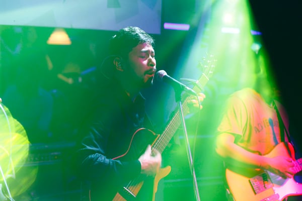 Singer Bipul Chettri performs in a concert at Victory Lounge on Monday.