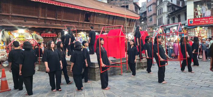 Lone artist's simultaneous shows in Kathmandu