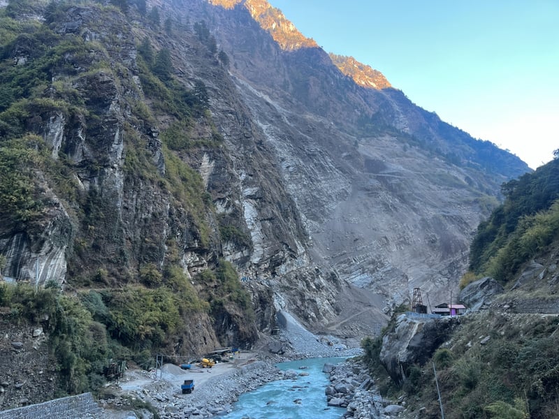 Ongoing construction of the 49.9MW Dona Khola Hydropower Project.