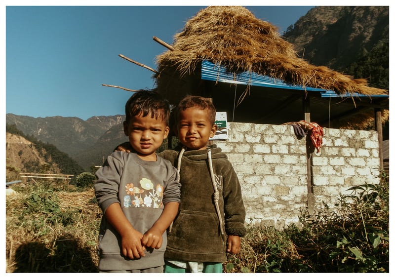 I asked these two brothers from my village to pose for my camera. Dhan, 13